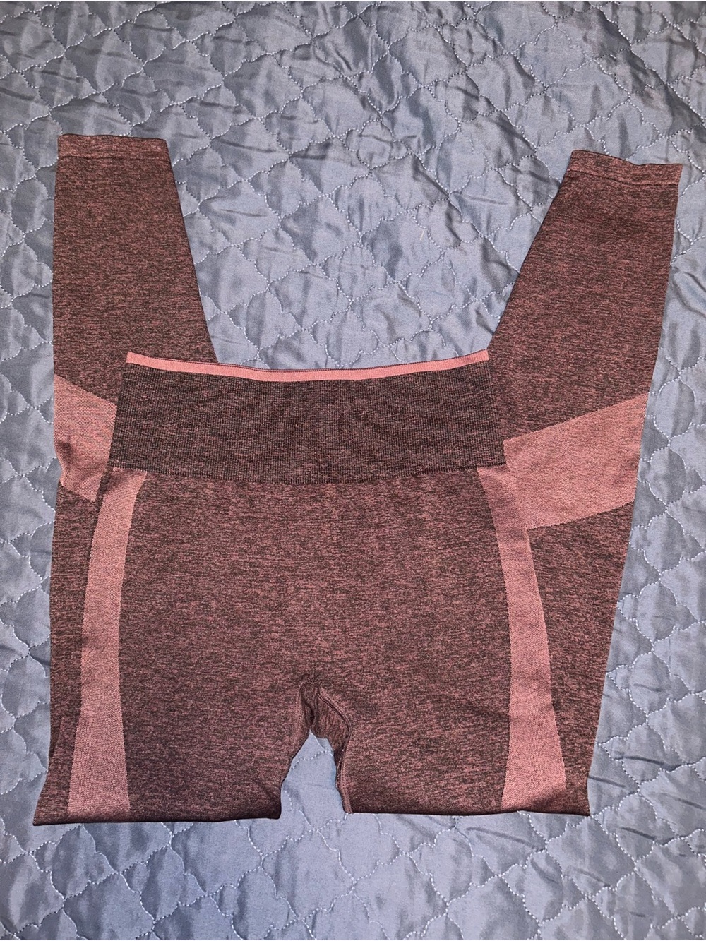 PINK Victoria's Secret Maroon and Pink Seamless Leggings